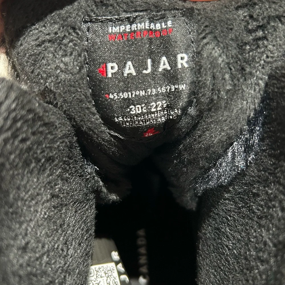 Pajar Chalet Black Faux Fur Waterproof Winter Snow Boots Women's Size 7 NWT